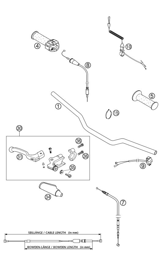 Náhled schématu HANDLEBAR, CONTROLS