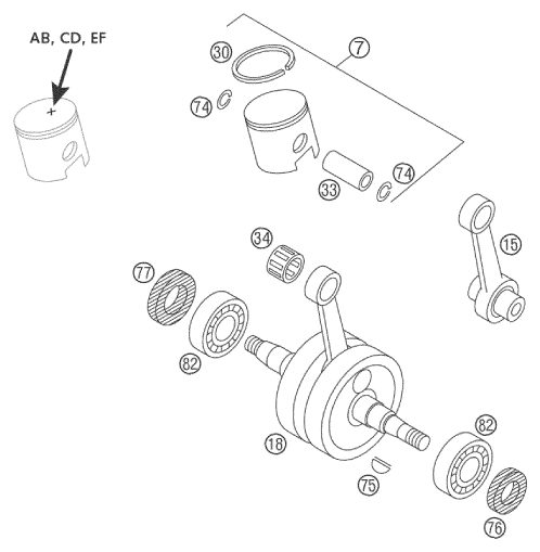Náhled schématu CRANKSHAFT, PISTON