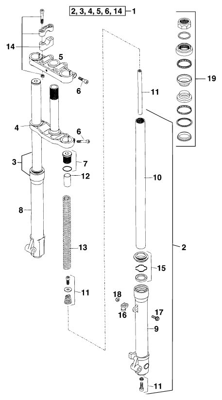 Náhled schématu FRONT FORK, TRIPLE CLAMP