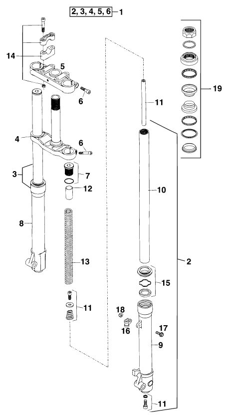 Náhled schématu FRONT FORK, TRIPLE CLAMP