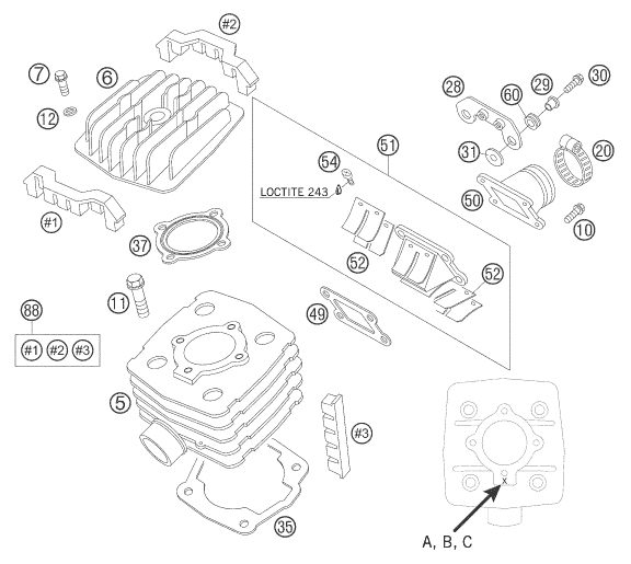 Náhled schématu CYLINDER, CYLINDER HEAD