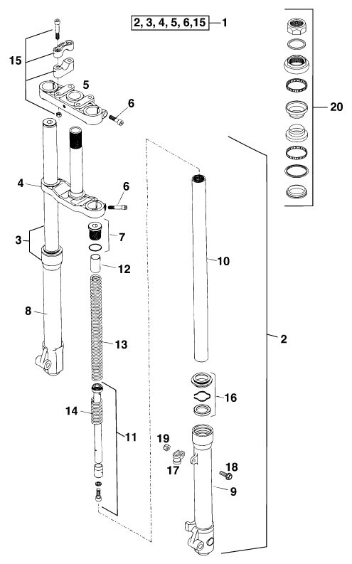 Náhled schématu FRONT FORK, TRIPLE CLAMP