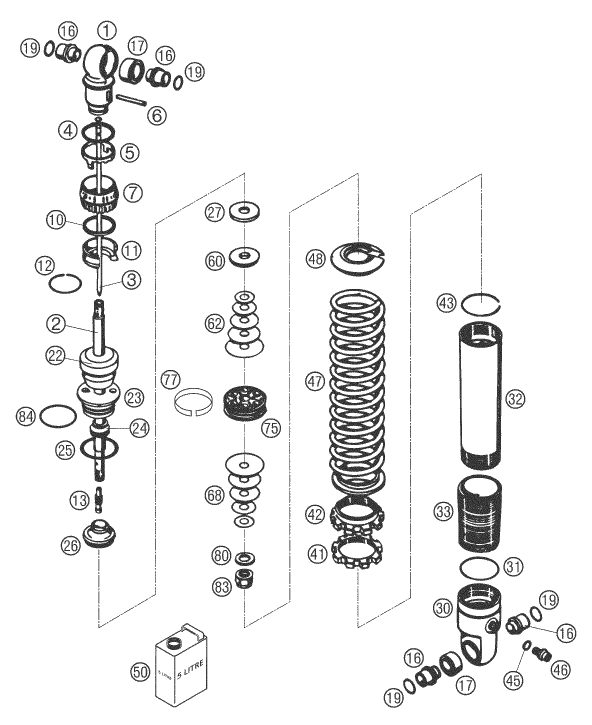 Náhled schématu SHOCK ABSORBER DISASSEMBLED