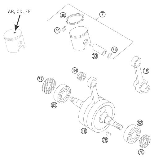 Náhled schématu CRANKSHAFT, PISTON