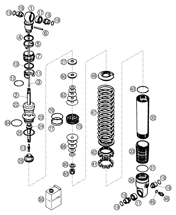 Náhled schématu SHOCK ABSORBER DISASSEMBLED