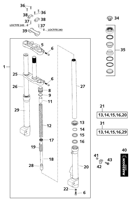 Náhled schématu FRONT FORK, TRIPLE CLAMP