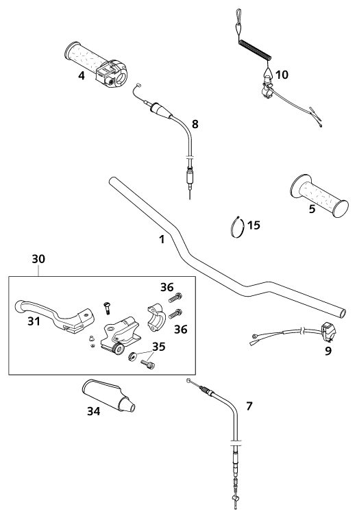 Náhled schématu HANDLEBAR, CONTROLS
