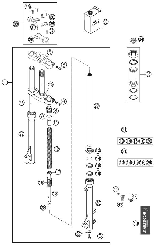 Náhled schématu FRONT FORK, TRIPLE CLAMP