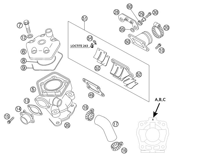Náhled schématu CYLINDER, CYLINDER HEAD