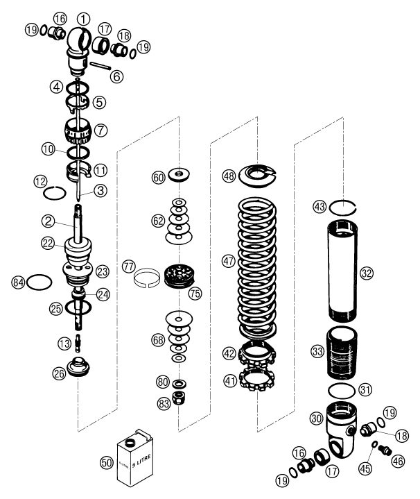 Náhled schématu SHOCK ABSORBER DISASSEMBLED