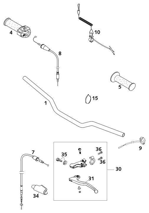 Náhled schématu HANDLEBAR, CONTROLS