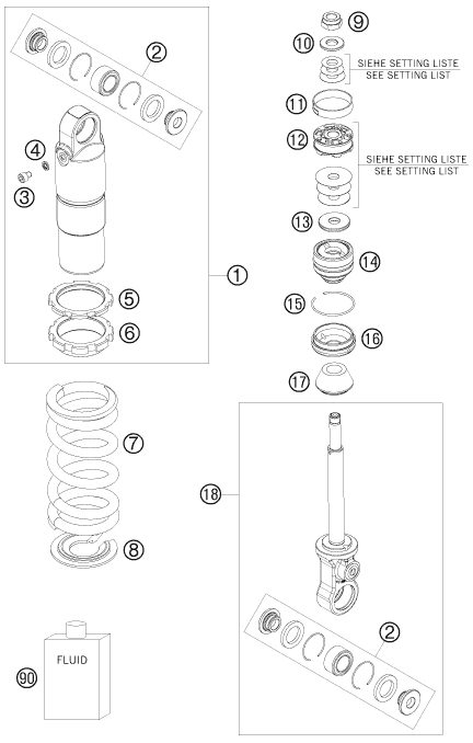 Náhled schématu SHOCK ABSORBER DISASSEMBLED