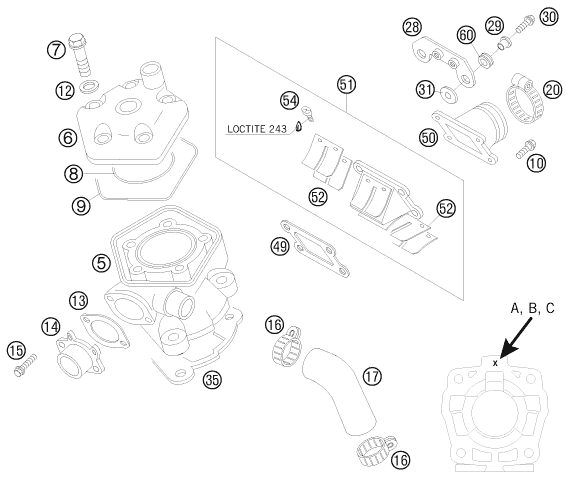 Náhled schématu CYLINDER, CYLINDER HEAD