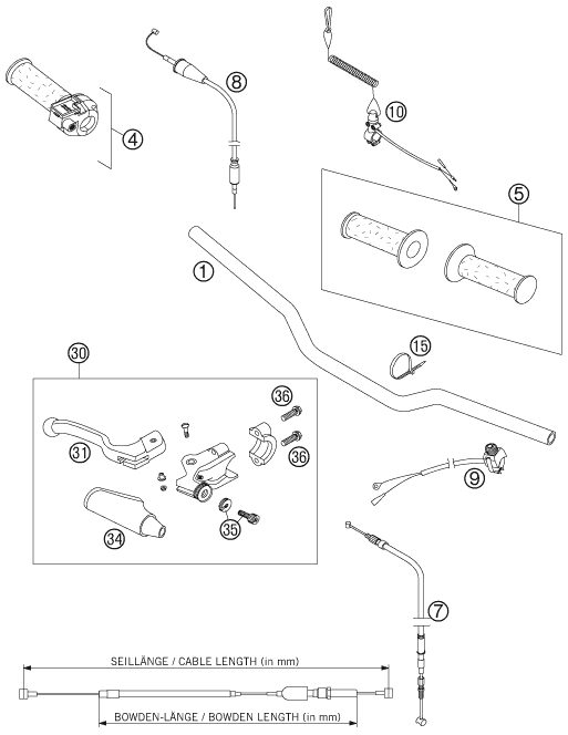 Náhled schématu HANDLEBAR, CONTROLS
