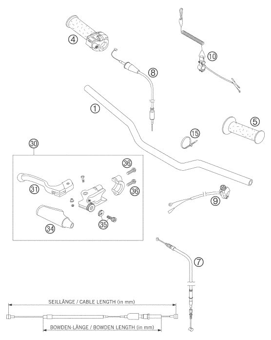 Náhled schématu HANDLEBAR, CONTROLS