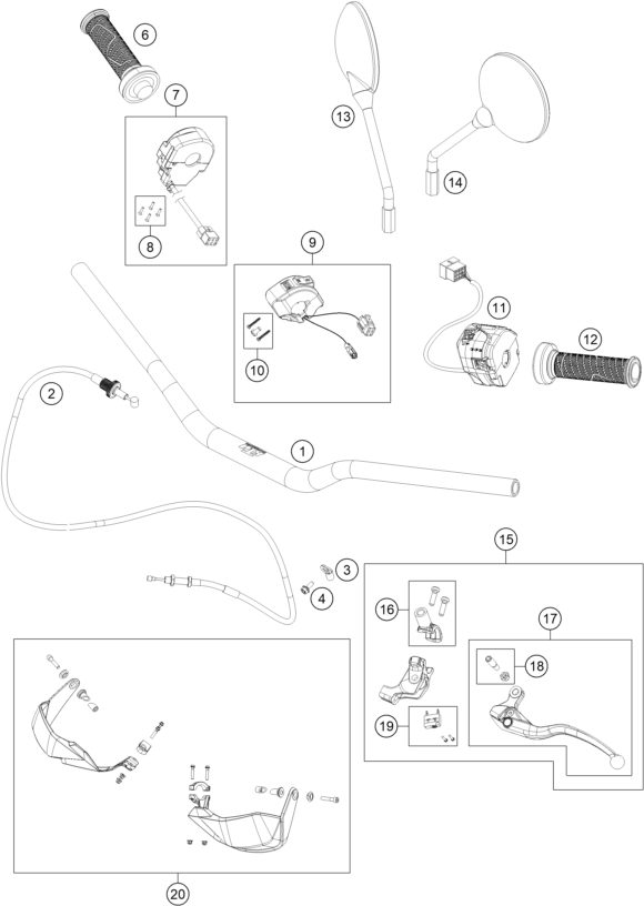 Náhled schématu HANDLEBAR, CONTROLS
