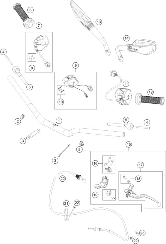 Náhled schématu HANDLEBAR, CONTROLS