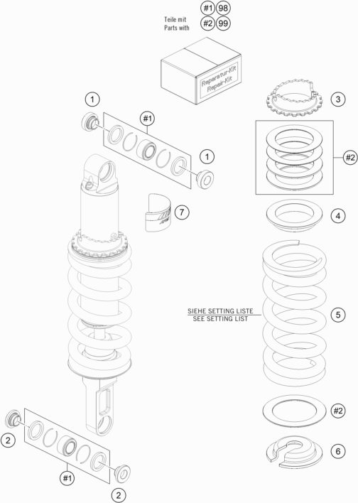 Náhled schématu SHOCK ABSORBER DISASSEMBLED