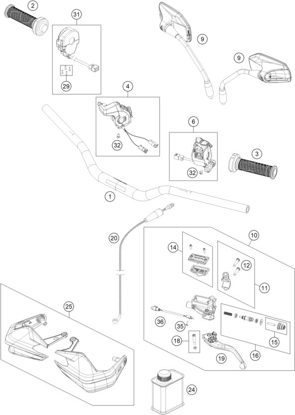 Náhled schématu HANDLEBAR, CONTROLS