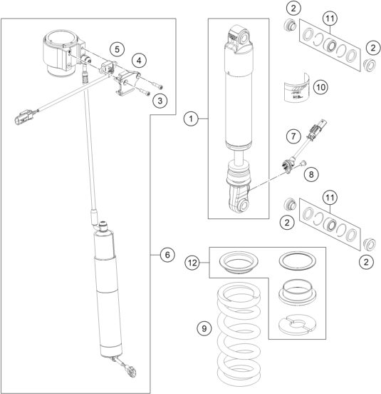 Náhled schématu SHOCK ABSORBER DISASSEMBLED
