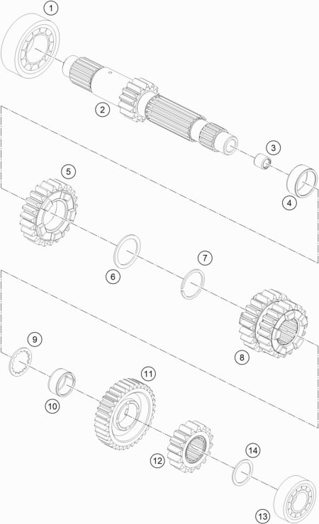Náhled schématu TRANSMISSION I - MAIN SHAFT