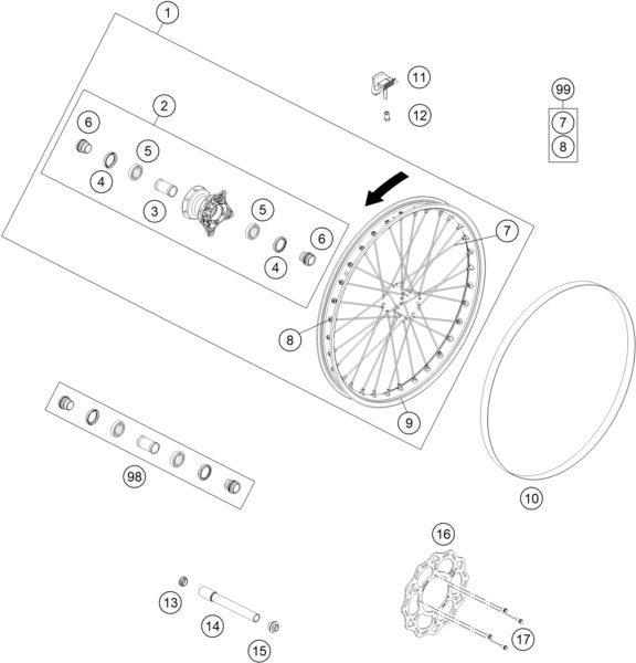 Náhled schématu FRONT WHEEL