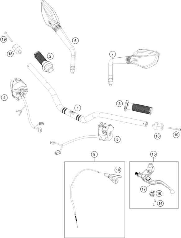 Náhled schématu HANDLEBAR, CONTROLS