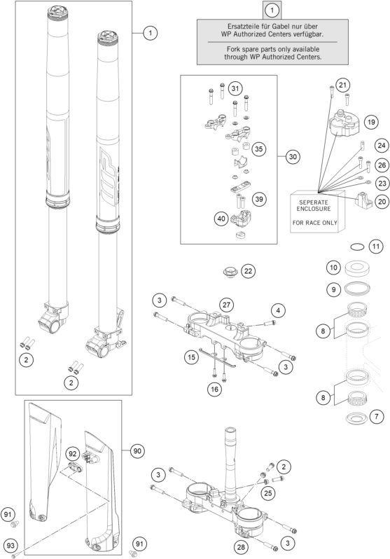 Náhled schématu FRONT FORK, TRIPLE CLAMP