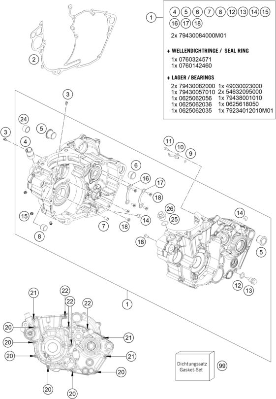 Náhled schématu ENGINE CASE