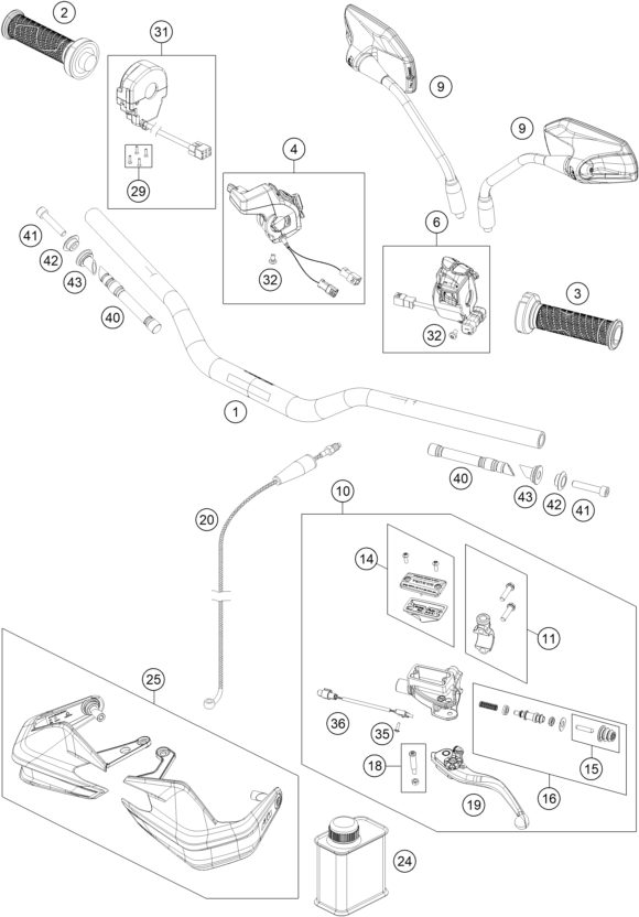 Náhled schématu HANDLEBAR, CONTROLS