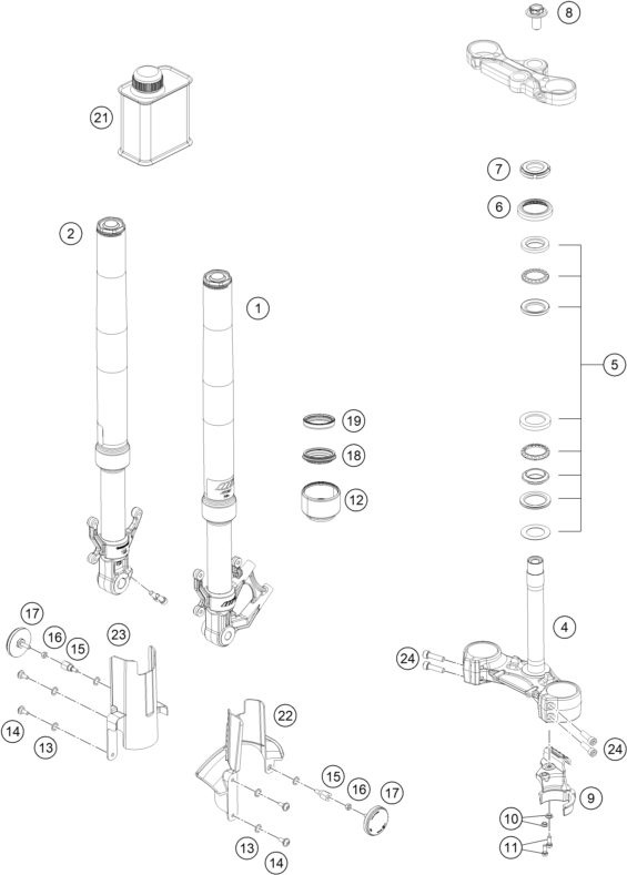 Náhled schématu FRONT FORK, TRIPLE CLAMP