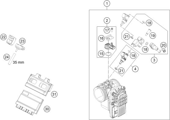 Náhled schématu THROTTLE BODY