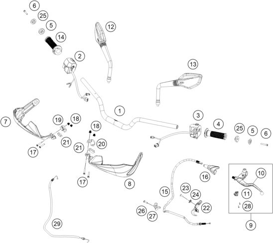 Náhled schématu HANDLEBAR, CONTROLS