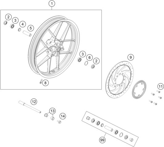 Náhled schématu FRONT WHEEL