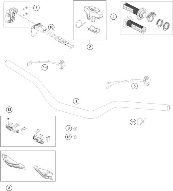 Náhled schématu HANDLEBAR, CONTROLS