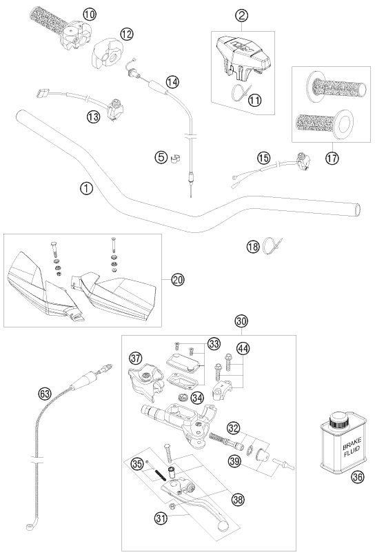 Náhled schématu HANDLEBAR, CONTROLS