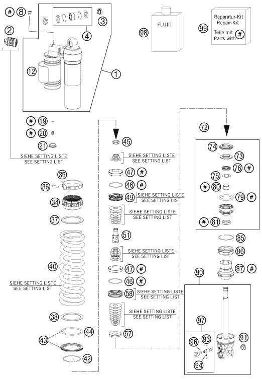 Náhled schématu SHOCK ABSORBER DISASSEMBLED