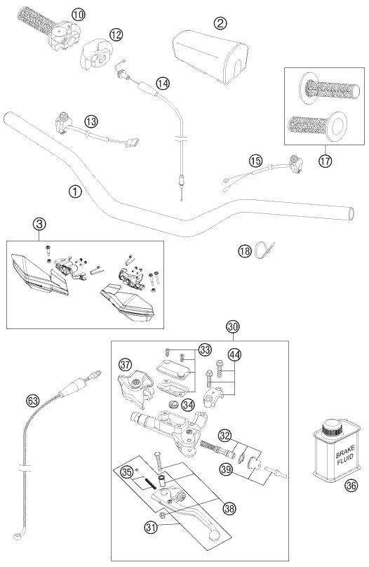 Náhled schématu HANDLEBAR, CONTROLS