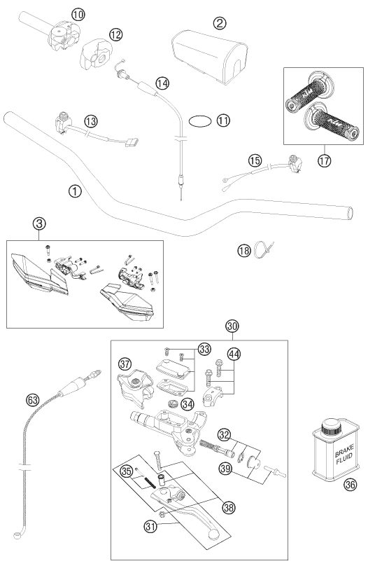 Náhled schématu HANDLEBAR, CONTROLS