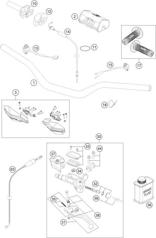 Náhled schématu HANDLEBAR, CONTROLS