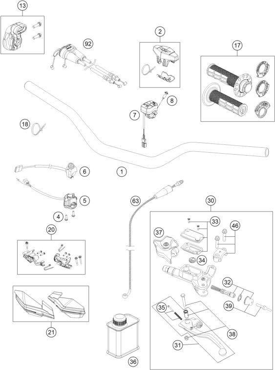 Náhled schématu HANDLEBAR, CONTROLS