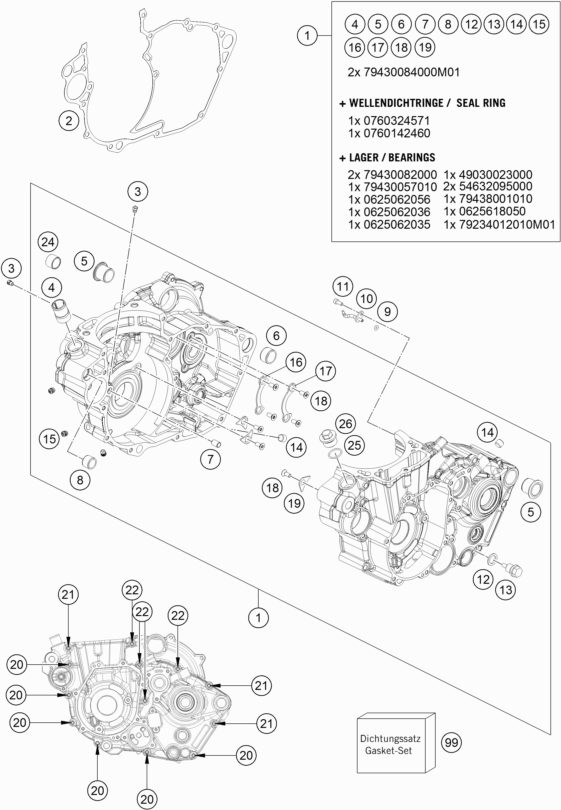 Náhled schématu ENGINE CASE