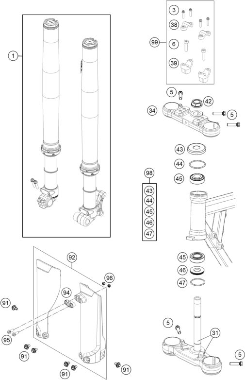 Náhled schématu FRONT FORK, TRIPLE CLAMP