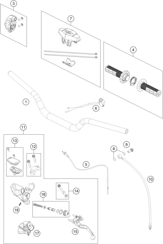 Náhled schématu HANDLEBAR, CONTROLS