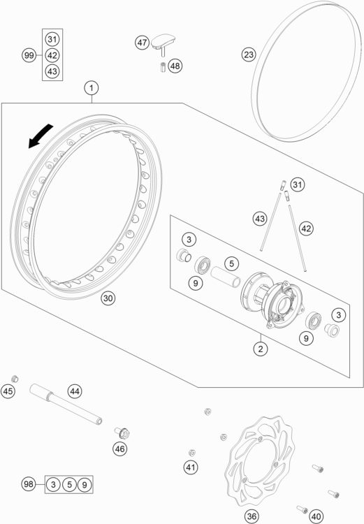 Náhled schématu FRONT WHEEL