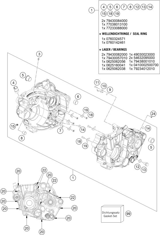 Náhled schématu ENGINE CASE