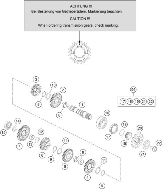 Náhled schématu TRANSMISSION II - COUNTERSHAFT