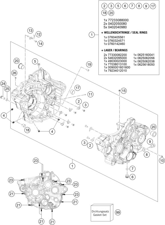 Náhled schématu ENGINE CASE