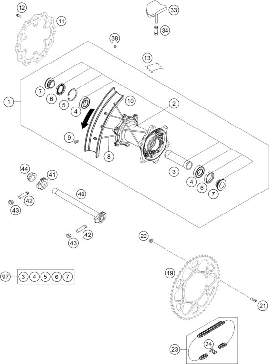 Náhled schématu REAR WHEEL