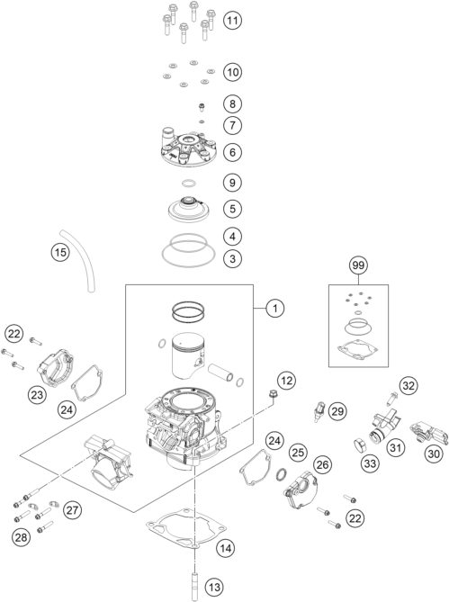 Náhled schématu CYLINDER, CYLINDER HEAD